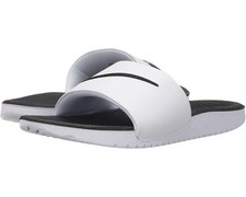 Nike Kawa Slide GS/PS White / Black Kids Sandals Style 819352-100 Authentic New