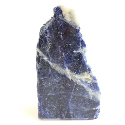 Blue Sodalite Stone | Natural White Calcite Veins | Raw Mineral Specimen
