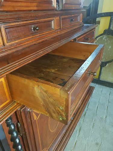 Credenza doppio corpo antica intarsi acero - Francia - fine '600 - Picture 8 of 11