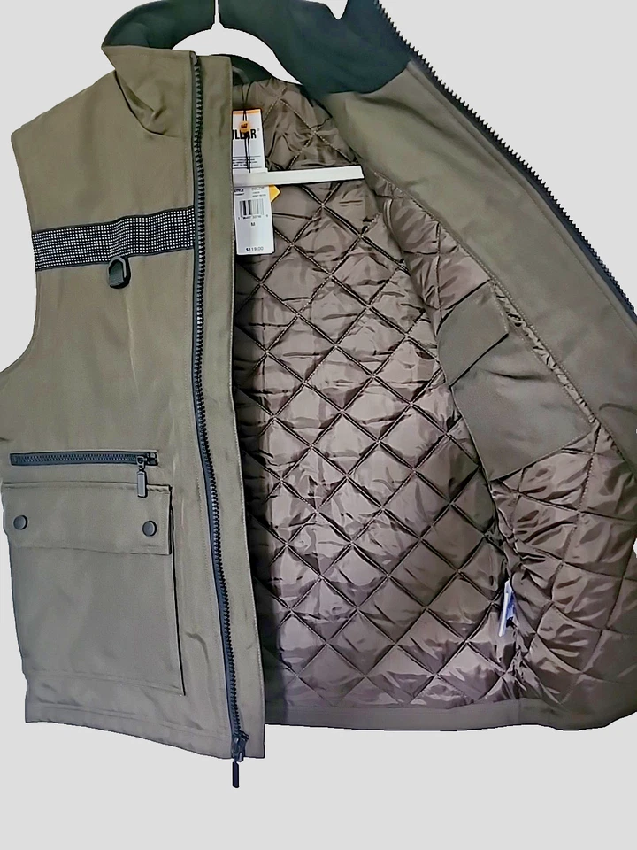 Водонепроницаемый мужской жилет общего назначения CAT WorkWear Instigator оливковый - XL - НОВЫЙ - Изображение 3 из 4