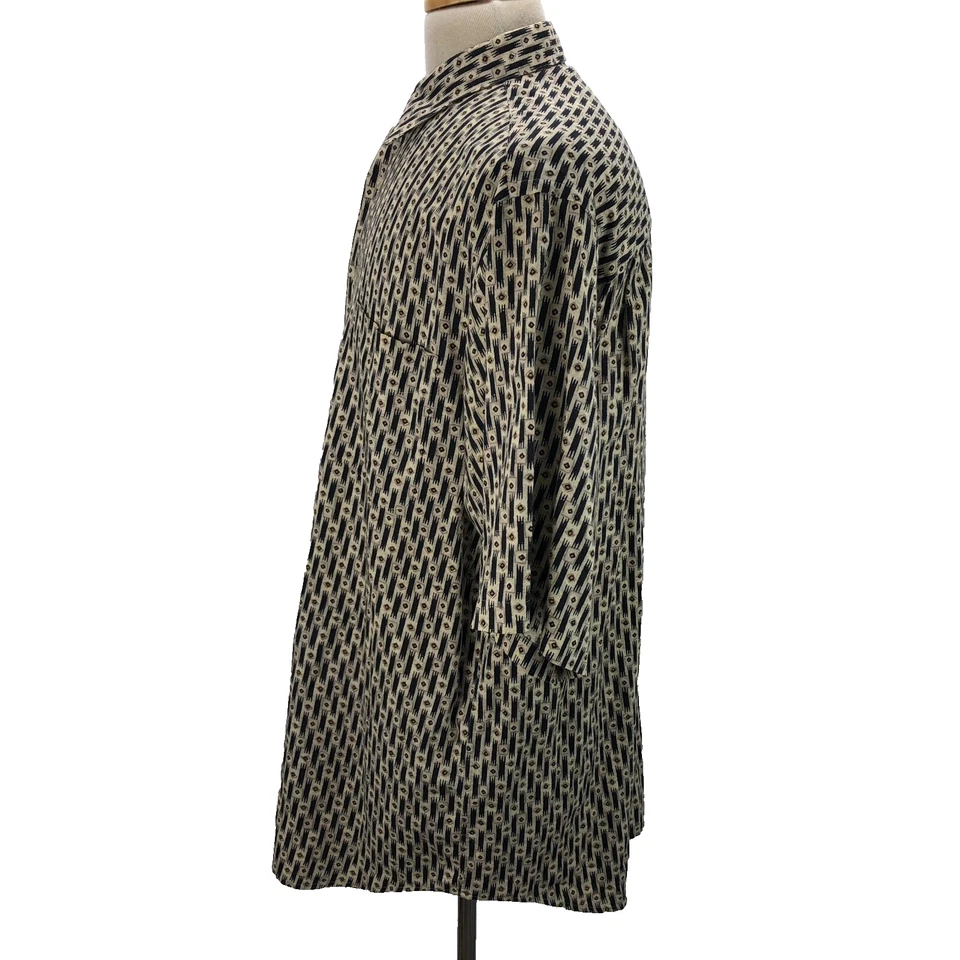 Murano L Multicolor Geometric Linen Blend Button Short Sleeve Casual Men Shirt - Image 3 of 4