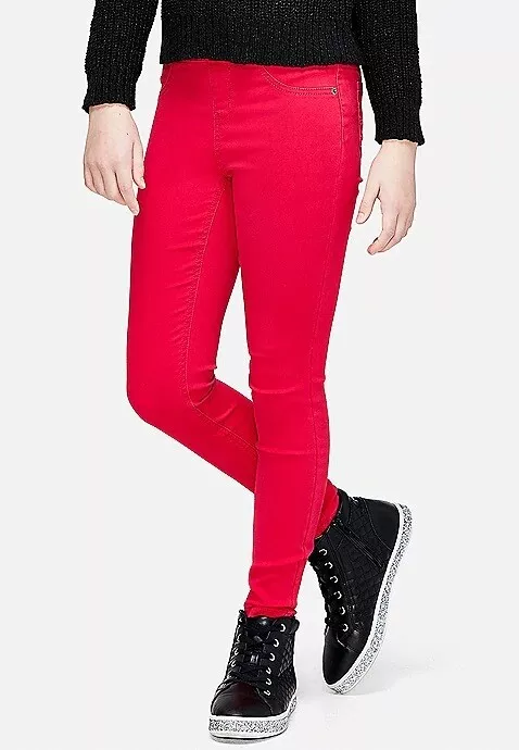 Justice Girl's Red Slip-On Jean Legging Pants Girl Size 10 Slim