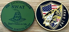 FBI - JAX SWAT Team SecondGEN gold version Full Color SUPER RARE Challenge coin