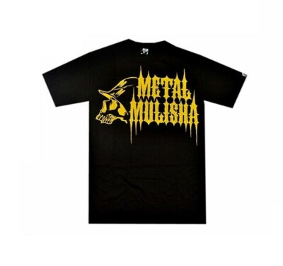 Metal Mulisha RE-CHECK Black Yellow Graphic Print S/S Regular Men's T-Shirt