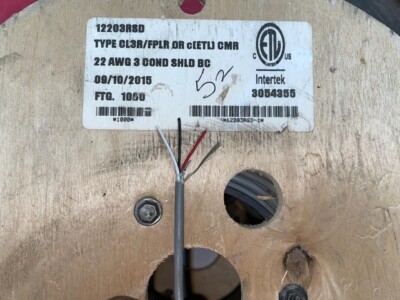 12203RSD 22 AWG 3/C Str CMR Riser Rated Shielded Sound & Security Cable - 1000 F