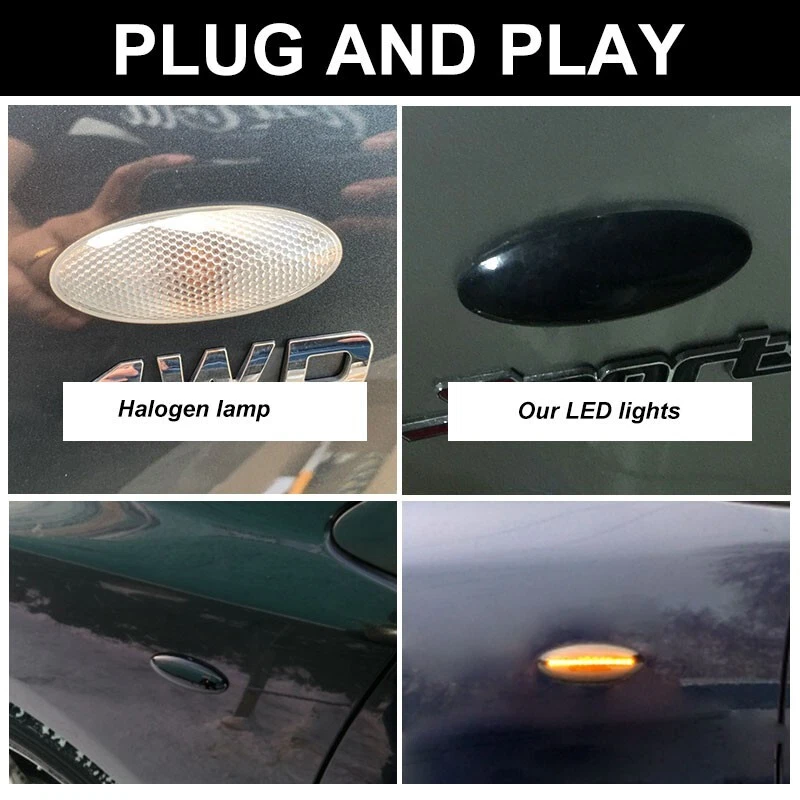 Smoke Lens Amber LED Signal Side Marker Lights For 05-09 Toyota Yaris Hatchback - Image 4 of 4