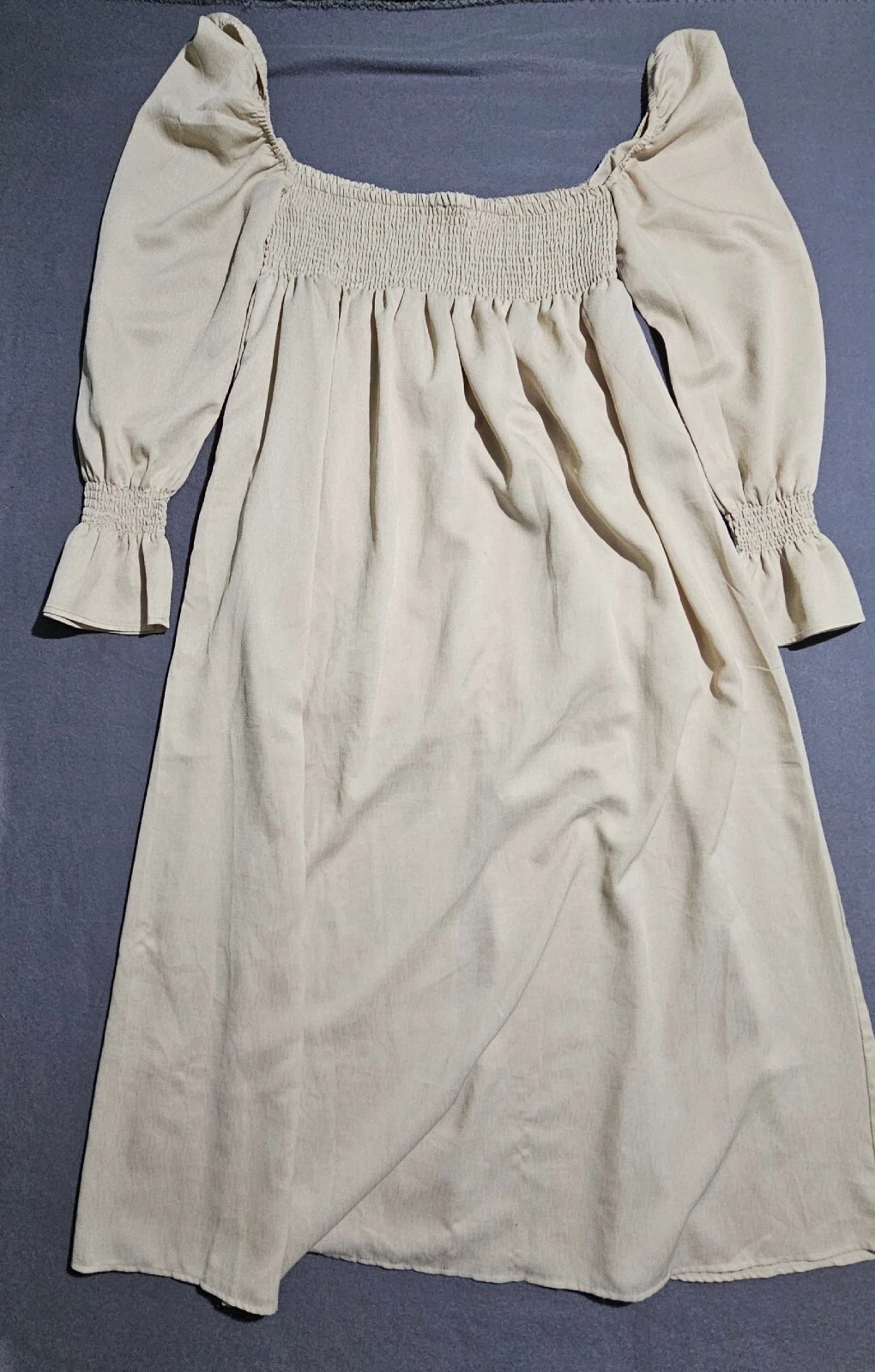 OFF WHITE Abito WeWoreWhat L bianco sporco maxi boho Y2K fiera contadina stravagante civetta strega