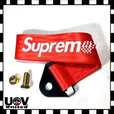 Suprem High Strength Sports Racing Tow Strap Front Rear Bumper Towing Hook U1