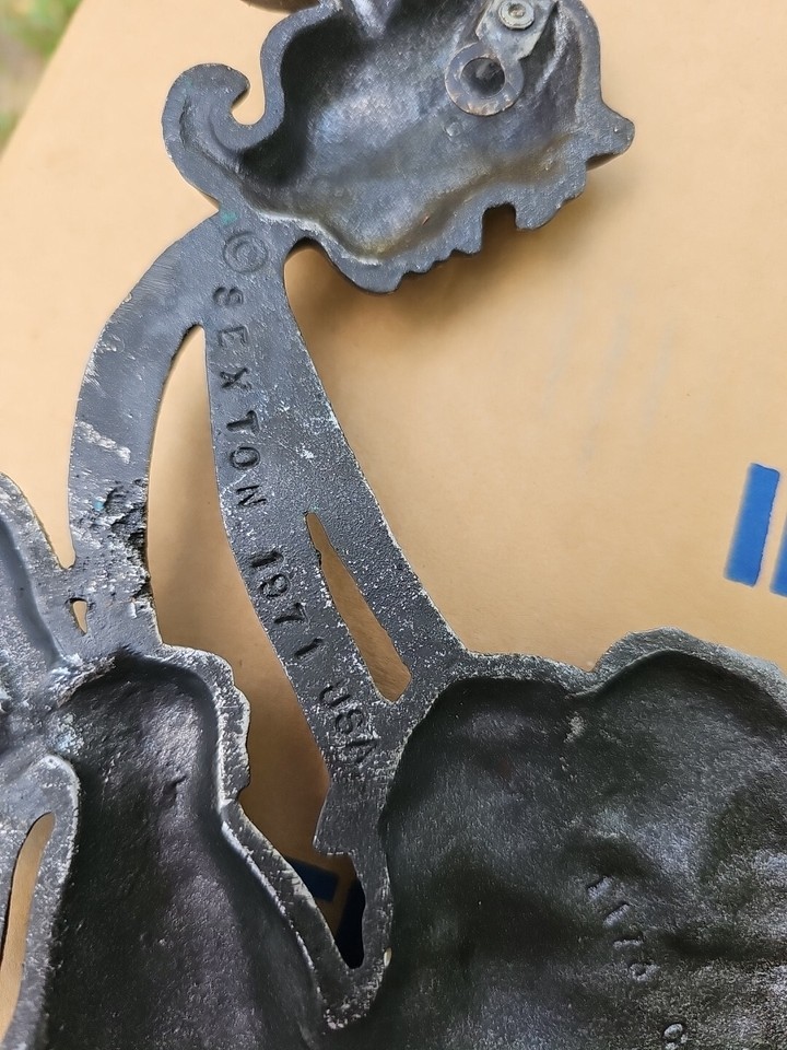 Set Of 3 Vintage Metal Sexton Wall Hangings Plaques Housework Chores