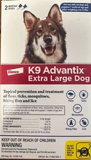 Elenco K9 Advantix Flea Ticks Prevention&Treatment For Extra Large Dog 2 Doses