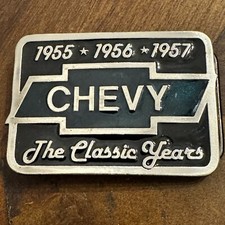Vintage Chevy Belt Buckle Classic 1955 1956 1957 Enamel
