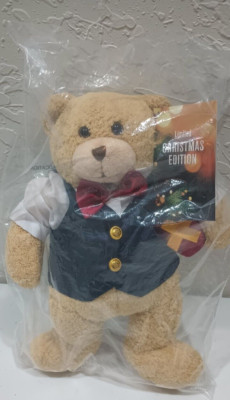 Reeko Plush Bear Shirt, Tie, Vest Holiday Christmas Light Brown Soft 11  Tall