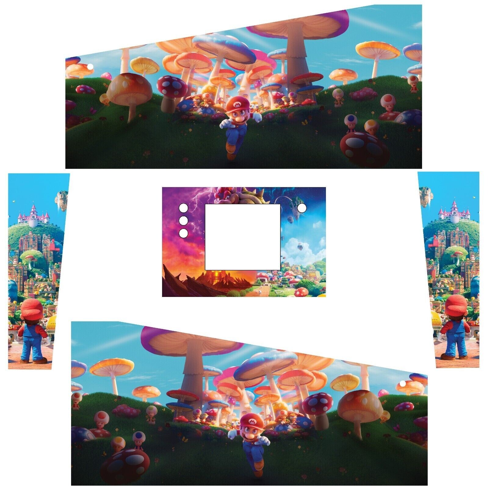 Stickers Super Mario Bros 3D pour Pincab Pinball Flipper - Kit Deco Vinyle