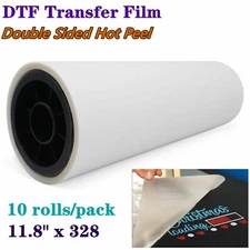 10 Rolls 11.8" x 328 FT Direct to Film Transfer Film - Double Sided Warm Peel
