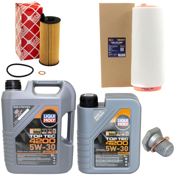 MotoröL Filter Set 5W-30 6 Liter + ÖLablassschraube FüR BMW 3Er 320D E90 E91-image