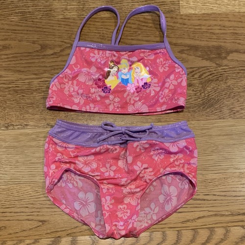 Disney Princess Belle Cinderella SB Swimsuit Bikini Set Girls Size 4-6 Vintage - Picture 5 of 7