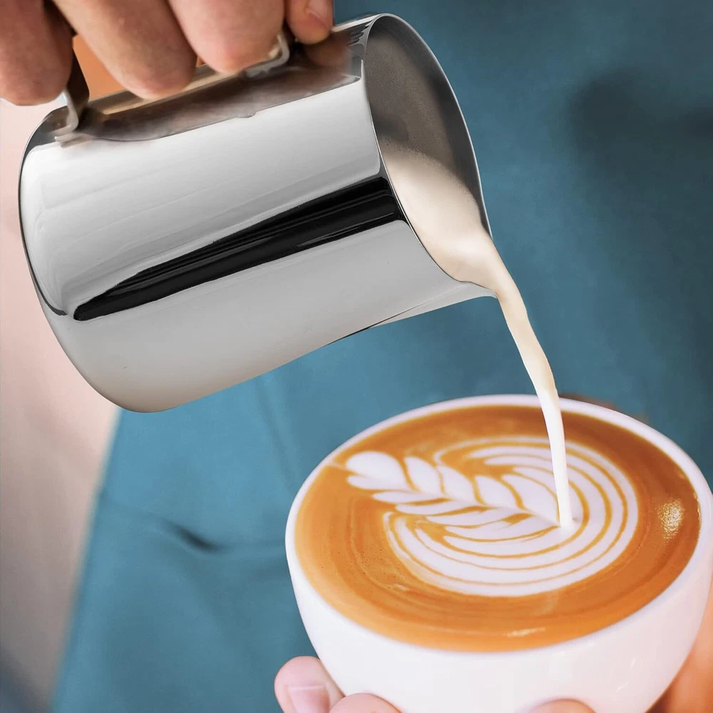 Milk Frother Cup 350ml/600ml/950ml 12 oz - 350 ml, Silver Milk Frother Cup 350ml/600ml/950ml 12 oz - 350 ml, Silver