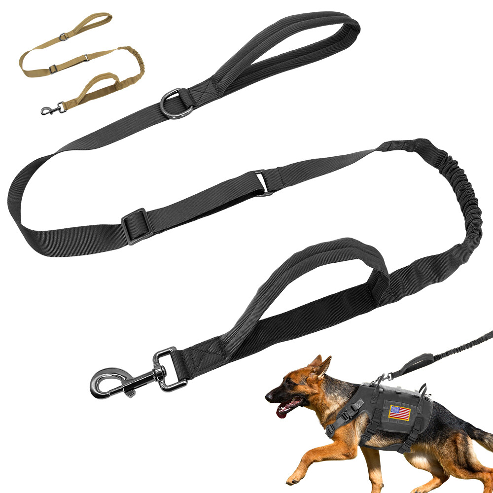 Plutus Pet Taktische Hundeleine Mit Bungee & 2 Griffen – Reflektierend, Karabinerverschluss, Für Mittlere/große Hunde