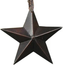 CWI Gifts Metal Barn Star, Black 4pk