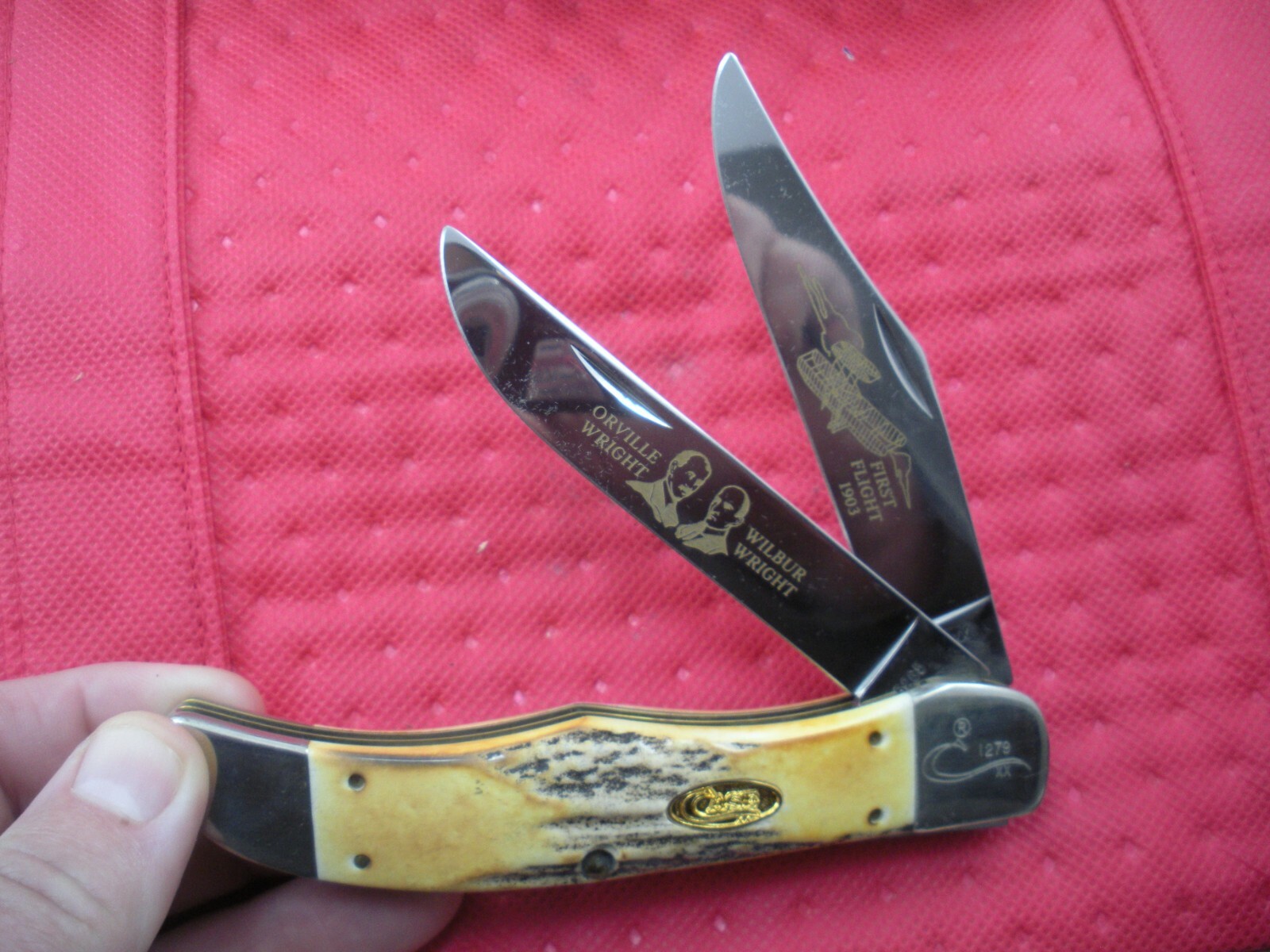 1988 CASE FIRST IN FLIGHT STAG FOLDING HUNTER KNIFE NEVER USED IN BOX