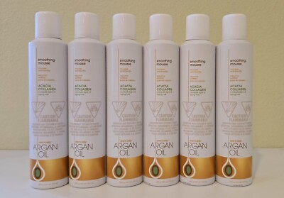 6 PK ONE 'N ONLY SMOOTHING MOUSSE ARGAN OIL ACACIA COLLAGEN ANTI FRIZZ 8.8OZ