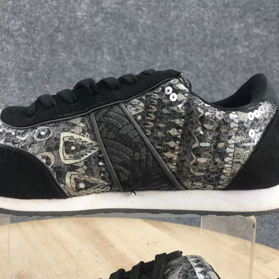 Zapatos Sakroots para mujer 7,5 M con lentejuelas informales zapatillas bajas tela negra con cordones Foto 4 de 4