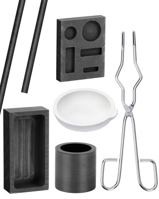 7 Pieces Graphite Torch Melting Casting Kit Including 2 Graphite Mold,2 Graph...