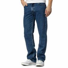 MENS DENIM JEANS WAIST 32 to 50 STRAIGHT LEG REGULAR FIT CASUAL PLAIN PANTS