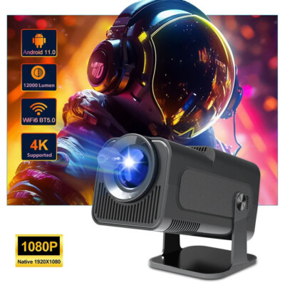Mini 4K 1080P Projektor WiFi 12000 Lumen Smart Beamer Heimkino Android Tragbarer
