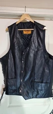 Gargoyle Bells Gun Pocket Vest Leather Biker With Laces Conceal  Men's  NWT 56