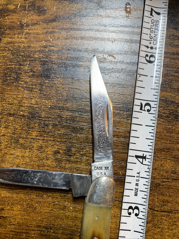 1965-69 CASE XX США (#52087) 2 ЛЕЗВИЯ/ПОДЛИННЫЙ ОЛЕНЬ «ДЖЕК» КАРМАННЫЙ НОЖ - Изображение 4 из 4