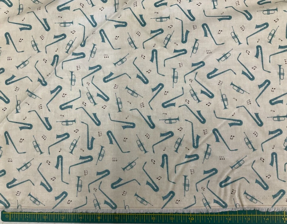 WILMINGTON- RHYTHM & HARMONY #3048-37018-242-TRUMPET & SAX TOSS - CREAM-1 1/8 YD - Image 2 of 2