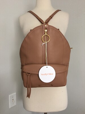 NWT SEE BY CHLOE 100% COW LEATHER CONVERTIBLE NOUGAT BACKPACK