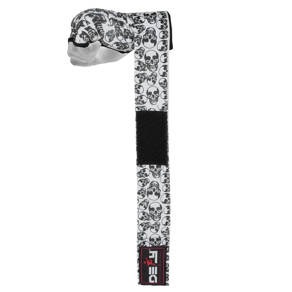 Gel Padded Inner Gloves with Hand Wraps MMA Muay Thai Boxing Bandage Fight Skull - Image 4 of 4