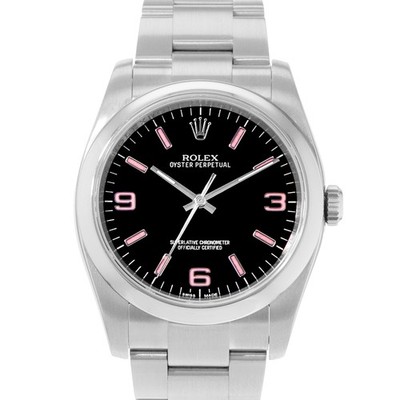 Rolex Oyster Perpetual 36 116000 Black Dial Pink Arabic Steel Mens Watch 2011