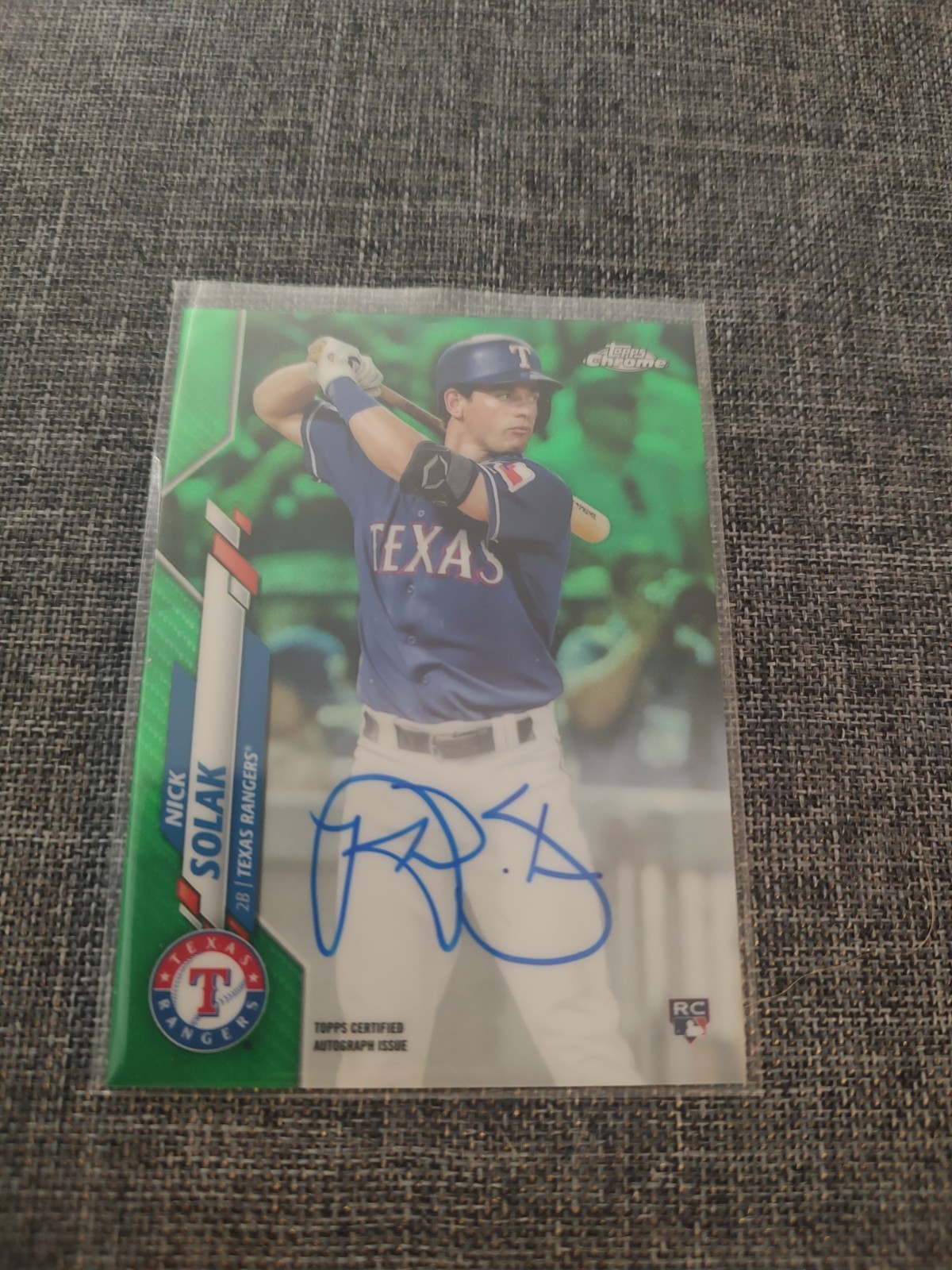 2020 Topps Chrome Rookie Green Refractor Nick Solak RC Auto 31/99