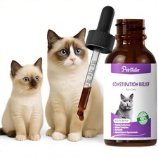 100 Natural Cat Constipation Relief Liquid Drops - Gentle Herbal Laxative