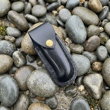 Black Leather Folding Knife Belt Sheath EDC Pouch Tactical Buck 110