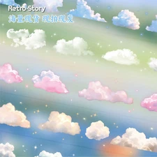 2" Colorful Cloud Landscape Sticker Roll for DIY Scrapbook Journal Embellishment