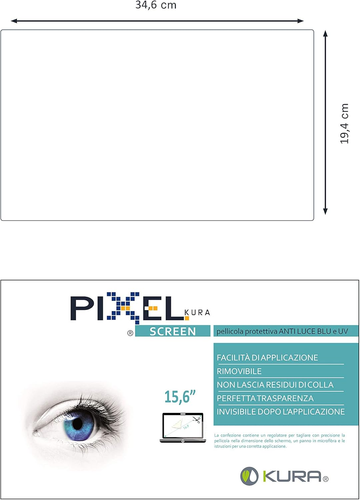 Pellicola PIXEL SCREEN 15, Filtro per Monitor, Fino a 15.6 Pollici. anti Luce Bl - Foto 4 di 12