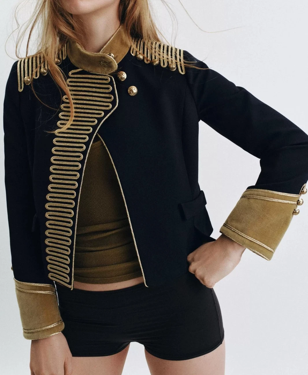 ZARA ZW COLL LIMITED EDITION FIREMAN CLASP JACKET DARK NAVY XS-L 2453/326/422