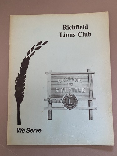 1989-90 Richfield Lions Club Booklet Membership Roster Past Officers Photos
