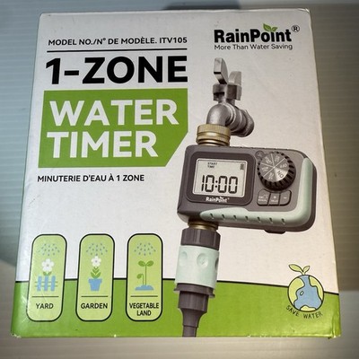 NEW RainPoint Programmable 1 Zone Water Timer - Garden Greenhouse Model ITV10