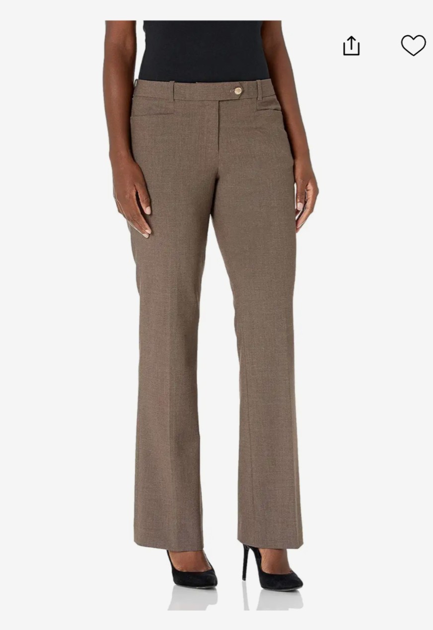 Calvin Klein Women's Beige Solid Modern-Fit Straight-Leg Dress Pants Size 10