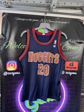 Vintage CHAMPION Denver Nuggets #20 LaPhonso Ellis NBA Basketball Jersey