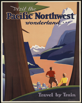 Pacific Northwest Travel Train Poster Wandkunst - 12X16/16X20/18X24/24X36