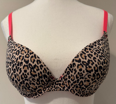 VICTORIAS SECRET Wear Everywhere Push Up Padded Animal Print Bra - Sz 36A
