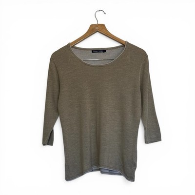 WoolOvers Baumwolle Leinenmischung Rundhals Tunika Pullover Gr. Small