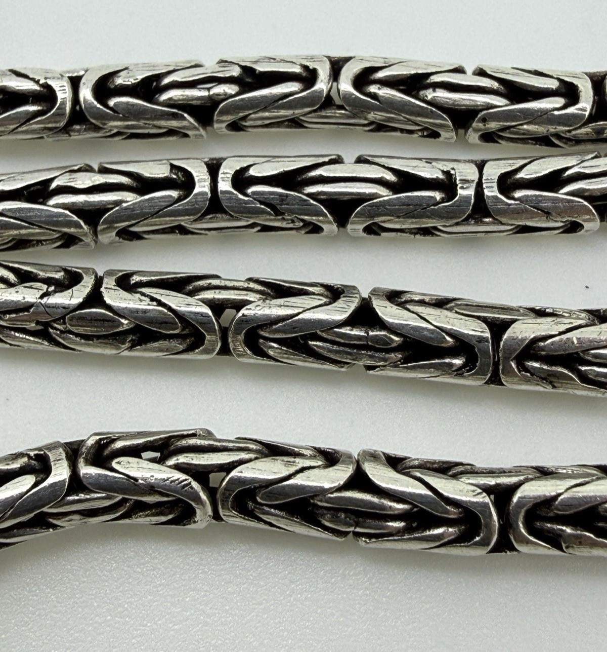 Solid Sterling Silver 925 Byzantine Chain Necklac… - image 15