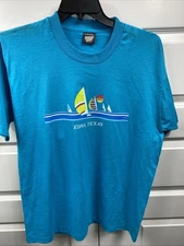 Vintage Edna Texas TX Screen Stars 1980 XL Extra Large Shirt Sailboats MADE USA
